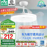 雷士（NVC） 风扇灯LED吊扇灯隐形扇现代简约变频餐厅卧室客厅遥控高显色灯具 荐！清风36瓦36寸丨IP40防蚊虫