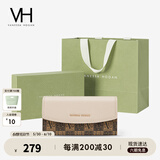 VANESSA HOGAN  VH女包PVC长款钱包小众多功能钱夹复古手拿小包生日礼物送女友 杏色