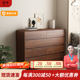 慕澜（MULAN）斗柜实木框架卧室抽屉柜客厅橱储物收纳柜床尾柜子 T808-8全实木八斗柜【长1.2米】 送货到家安装