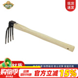 德沃多肥料碳钢四齿锄耙木柄农用耙子家用园艺种植种花松土除根赶海工具套装