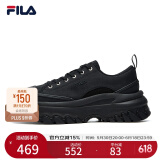 FILA 斐乐官方LAVA女鞋夏季帆布鞋休闲鞋板鞋小白鞋运动鞋黑色鞋子 黑色-BK 40