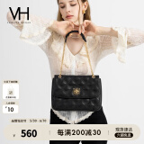 VANESSA HOGAN VH包包女包茵然软包2025夏季轻奢链条单肩斜挎包生日礼物送女友 黑色大号（容量升级）