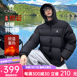骆驼火山羽绒服男冬新款加厚连帽保暖面包服女城市轻户外 黑色 男女同款 131B炽云 XL