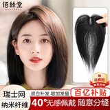 佰丝堂假发女真发全真人发丝女士中年头顶补发片遮白发刘海长发增加发量