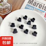 精致小号迷你植绒抓夹磨砂抓发夹公主头发卡顶夹刘海夹鲨鱼夹头饰 【黑色爱心】1个装
