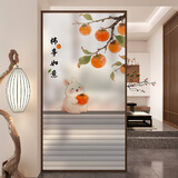 千棵树磨砂玻璃贴纸透光不透明隐私膜浴室卡通窗户贴膜卫生间窗贴防窥膜 柿事如意 定制先联系客服提供尺寸计算价格