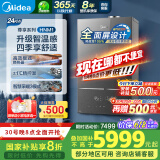 美的（Midea）超一级能效玻璃全面屏无极变频水气双调冷凝燃气壁挂炉天然气供暖采暖锅炉国家补贴LL1PBD24-HNM1