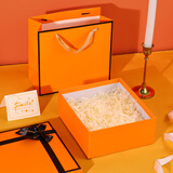 TaTanice 礼盒空盒圣诞节礼物元旦生日礼物盒包装盒伴手礼盒高级橙中号