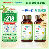 witsbb健敏思维生素D3 600IU1-18岁婴幼儿儿童敏宝专研60粒*2瓶