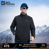 Jack Wolfskin狼爪夹克男秋冬新款休闲运动户外防风防泼水保暖大码软壳外套男 A62521A-6000/黑色 L 180/100A