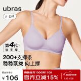 ubras情人节夹心软支撑光面细肩带文胸女士内衣女背勾款香提紫S