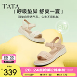 他她（TATA）休闲厚底凉鞋女鞋舒适法式气质凉鞋2024夏季新款7AP01BL4 米白（凉鞋款） 39