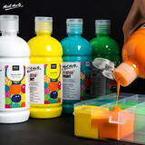 蒙玛特水粉颜料大瓶500ml可水洗儿童手指画水粉画白色颜料套装500ml常用18色CS-MPST01-18美育工具