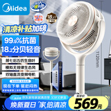 美的（Midea）【轻羽静谧】空气循环扇四季净化扇家用落地扇直流变频电风扇大风力台扇空调伴侣手机遥控GDH24HG