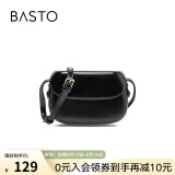 百思图商场同款时尚百搭潮流复古迷你马鞍包单肩斜挎包女X2782DX2 黑色 F