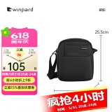 威豹（WINPARD）winpard\威豹男士单肩包通勤简约日字包学生休闲斜挎包男邮差包 黑色