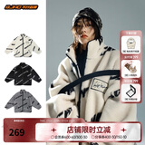 BJHG不计后果冬美式加厚仿羊羔绒棉服男潮宽松保暖毛绒情侣棉衣外套女 白色 M