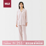 无印良品（MUJI）女式 无侧缝双层纱织 睡衣 家居服套装  浅粉红色5S XL 