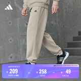 adidas情侣款加绒加厚直筒束脚运动裤男女阿迪达斯官方轻运动 矾土棕 XL