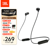 JBL TUNE 135BT蓝牙无线耳机 颈挂式运动耳机 无线立体声 适用苹果华为小米OPPO手机 黑色 