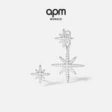 APM Monaco六芒星不对称银耳钉耳环耳坠耳饰时尚饰品生日礼物