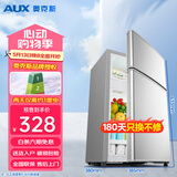 奥克斯（AUX）双门冰箱大容量冷藏冷冻两门电冰箱冷冻冷藏小型家用宿舍出租节能省电低噪 BCD-30K118L（30升） 银色 两天1度电