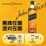 尊尼获加（JOHNNIE WALKER）洋酒 12年黑方黑牌1000ml 苏格兰调和型威士忌无盒
