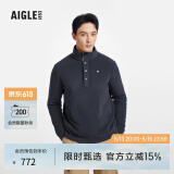 AIGLE艾高抓绒衣经典款POLARTEC户外保暖休闲耐穿半拉链上衣男士 海军蓝 BE484 M (175/92A)