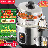 荣事达（Royalstar）电饭煲电饭锅4-5人0涂层老式米饭锅配0锅巴防焦盘压力304不锈钢内胆蒸笼大容量5升RZ-Y50G国家补贴