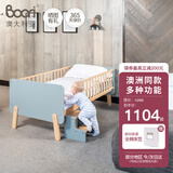 Boori耐迪儿童床实木床边床婴儿床拼接床带护栏多功能男孩女孩床蓝莓色