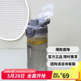 乐扣乐扣（LOCK&LOCK）人鱼线塑料运动水杯夏天便携水壶带刻度提手男女水杯子520ML灰色