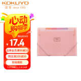 国誉(KOKUYO)A4风琴包淡彩曲奇学生薄款资料册松紧带文件夹 6层7袋 粉色1个 WSG-DFC70P