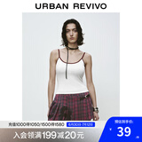 UR2025夏季新款女装时尚百搭撞色拼接修身显瘦背心UWB450014 本白 S