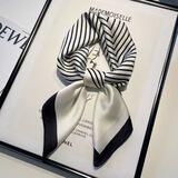 艾罗帝朗新款丝巾女小方巾韩国时尚百搭领巾职业围巾脖子防晒纱巾头巾发带 少女百合蓝色