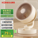 康佳（KONKA）风宝USB小风扇充电空气循环扇家用台式电风扇小型换气扇香薰驱蚊桌面风扇迷你户外露营风扇4000mA