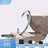 丹尼尔惠灵顿（DanielWellington）dw手镯 情侣款开口可调节经典简约时尚手环饰品 七夕礼物送女友 典雅银手镯（小号）DW00400004