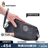 暇步士（Hush Puppies）男士手包轻奢高档品牌真皮商务手抓包2025新款头层牛皮双色手拿包 银灰色HA-1811711W-5813