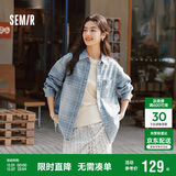 森马（Semir）森柔牛仔|商场同款牛仔衬衫女oversize春季2025衬衣103125105002
