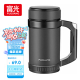 富光办公保温杯商务水杯子带把手带滤网茶杯304不锈钢水杯壶黑色500ml