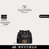 华伦天奴VALENTINO[礼物]女士 VLOGO SIGNATURE 迷你羊皮水桶包 黑色 均码