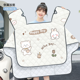 瑾势电动车挡风被夏季防晒罩春秋薄款防雨防水电瓶摩托车四季通用夏天 小熊小兔-米色【防紫外线】