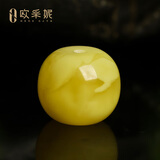 欧采妮（OUCERNY）天然蜜蜡散珠琥珀满蜜鸡油黄老形圆珠配珠佛珠文玩手串配件珠单颗 老形单株 12mm
