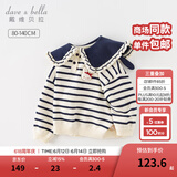 戴维贝拉（DAVE＆BELLA）女童毛衣儿童上衣学院风宝宝衣服小童针织衫秋冬新款小童服饰 蓝白条纹【现货】DB4237399 110 cm（建议身高100-110cm）