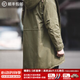 马登工装 美式复古M51鱼尾风衣军大衣派克服棉服中长款外套连帽男 军绿色（版型较为宽松） M