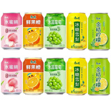 康师傅果汁饮料310ml*12/24罐红茶桃橙水晶葡萄芒果金桔雪梨柚子饮品 康师傅果汁混合装310ml*24罐