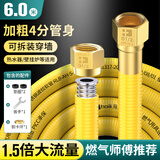 海立燃气管天然气波纹管道专用4分软管304不锈钢防爆热水器管子可拆卸 6米4分管4分头-热水器/壁挂炉可拆卸穿墙