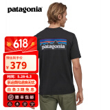 巴塔哥尼亚（Patagonia）男女情侣通勤短袖夏季P-6 Logo混纺棉休闲潮流户外透气T恤 38504 BLK黑色 M