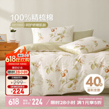 博洋家纺床上四件套纯棉被套床单100%棉套件全棉被罩 春日序语150cm