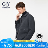 金利来GY服饰单夹克男翻领单茄克时尚休闲男士上衣外套 灰色 L00 