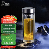希诺（HEENOOR） 双层玻璃杯男士办公高档送礼礼盒泡茶滤网耐高温大容量商务水杯 经典-小容量265ml